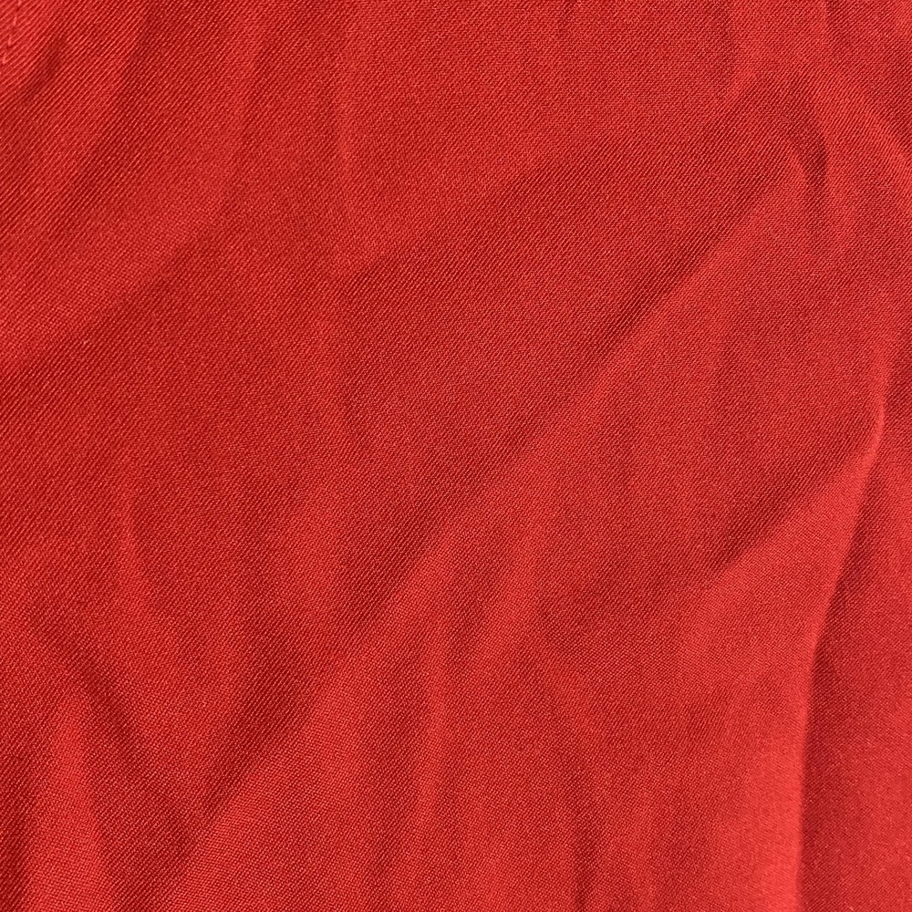 Basic Editions Shirt Womens Medium Red Button Front Long Sleeve Stretch Blouse - Picture 7 of 14
